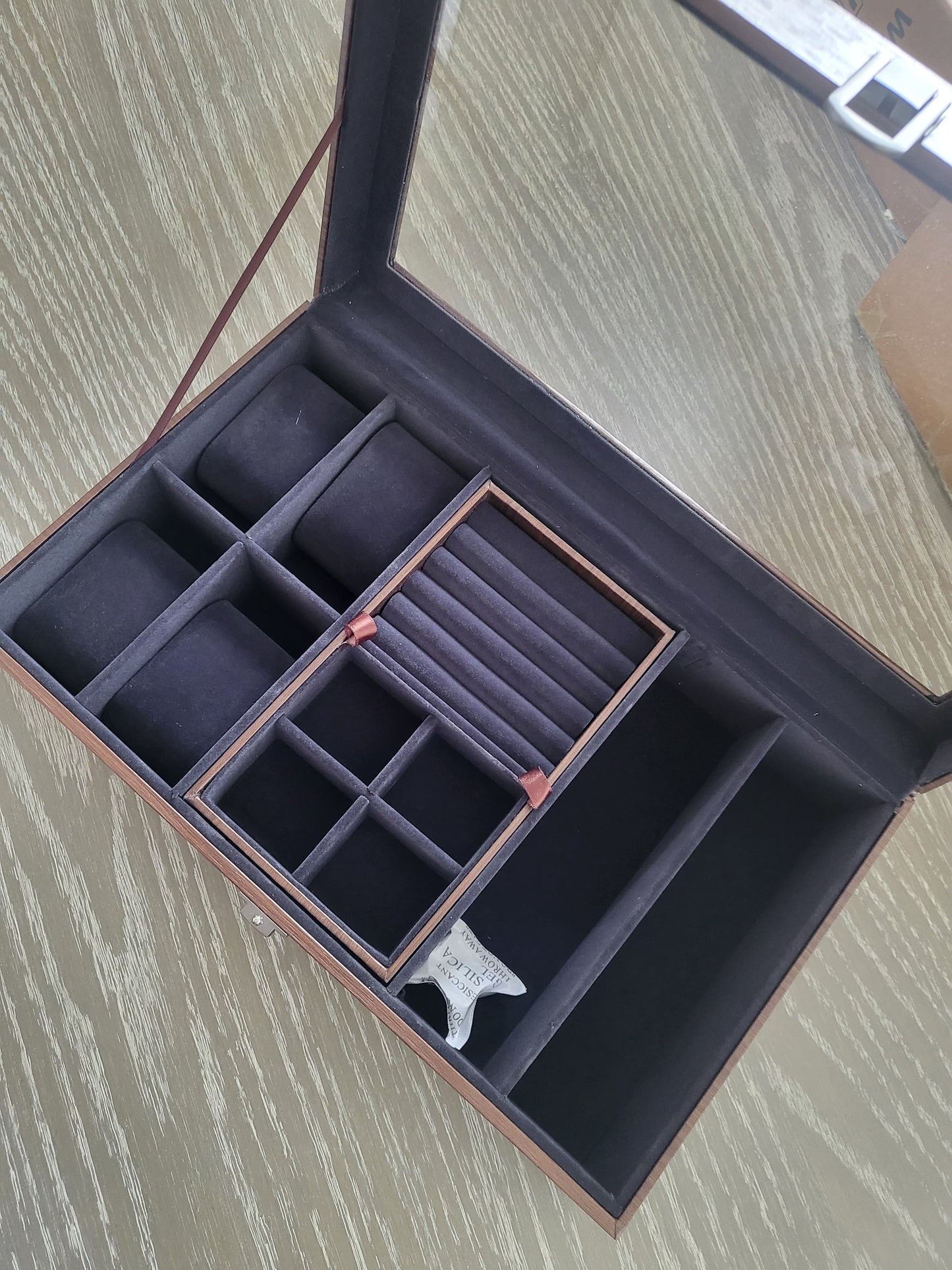 4 Slot Watch Box with Jewellery tray